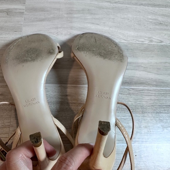 Stuart Weitzman nude leather sandals  double ankle strap 7.5 - Picture 4 of 5